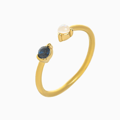 December Birthstone Open Two-Gemstone Ring