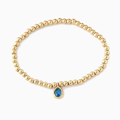 December Birthstone Teardrop Charm Bracelet