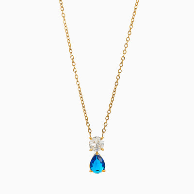 December Birthstone Teardrop-Shaped Diamond Pendant Luxury Necklace