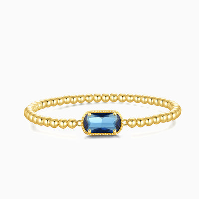 December Birthstone Square And Round Beaded Bracelet