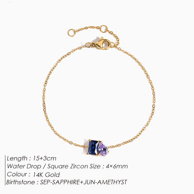 December Birthstone Double Shaped Gemstone Bracelet