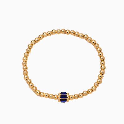 December Birthstone Natural Stone Gold Beads Beaded Bracelet