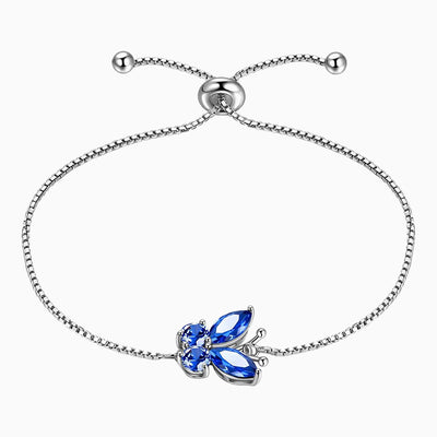 December Birthstone Butterfly Adjustable Bracelet