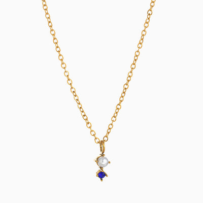 December Birthstone And Pearl Simple Necklace