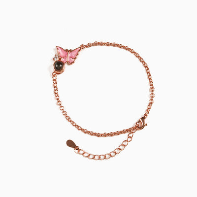 Projected Photo Custom Butterfly-Shaped Diamond Bracelet