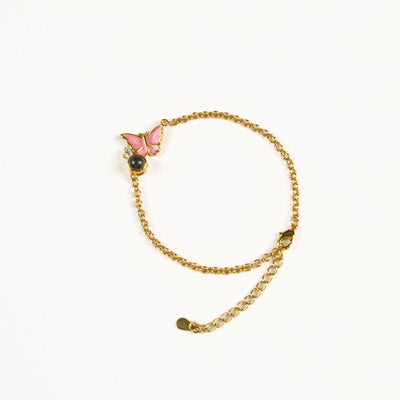 Projected Photo Custom Butterfly-Shaped Diamond Bracelet