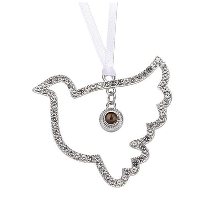 Personalized Photo Projection Diamond Peace Dove Christmas Decoration Pendant