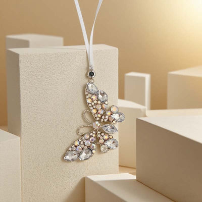 Personalized Photo Projection Full Diamond Colorful Butterfly Christmas Decoration Pendant