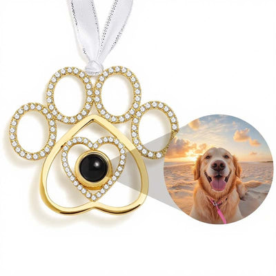 Personalized Photo Projection Pet Dog Paw Christmas Decoration Pendant