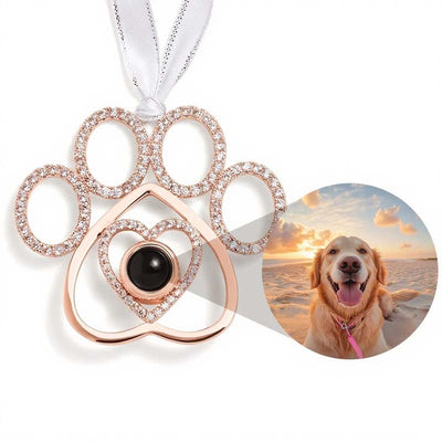 Personalized Photo Projection Pet Dog Paw Christmas Decoration Pendant