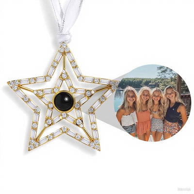 Personalized Photo Projection Diamond Star Christmas Decoration Pendant