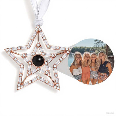 Personalized Photo Projection Diamond Star Christmas Decoration Pendant