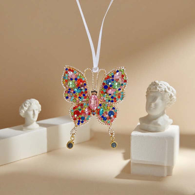Personalized Photo Projection Full Diamond Crystal Butterfly Christmas Decoration Pendant