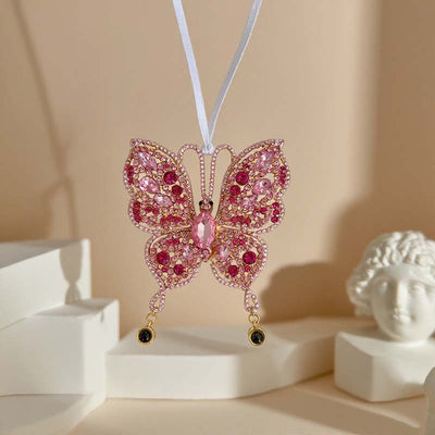 Personalized Photo Projection Full Diamond Crystal Butterfly Christmas Decoration Pendant