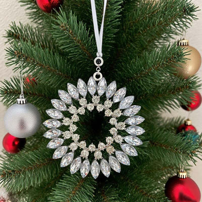 Personalized Photo Projection Crystal Flower Ring Christmas Decoration Pendant