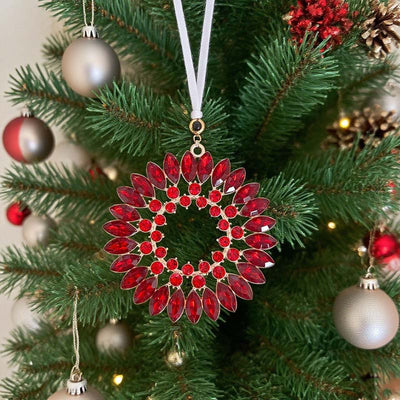 Personalized Photo Projection Crystal Flower Ring Christmas Decoration Pendant