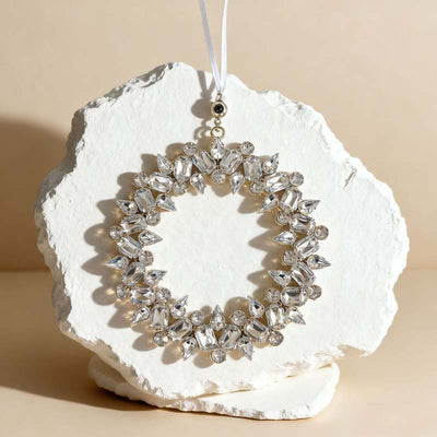 Personalized Photo Projection Diamond Round Wreath Christmas Decoration Pendant
