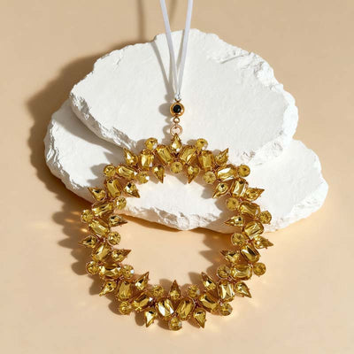 Personalized Photo Projection Diamond Round Wreath Christmas Decoration Pendant