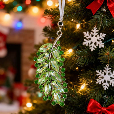 Personalized Photo Projection Diamond Leaf Christmas Decoration Pendant