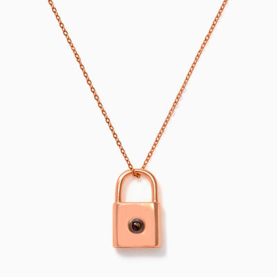Projection Photo Customed Lock Shape Necklace