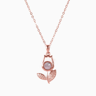Projection Photo Customed Flower Necklace