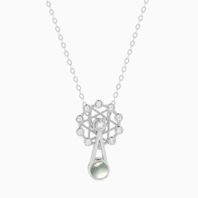 Projection Photo Customed Hexagonal Star With Diamonds Necklace