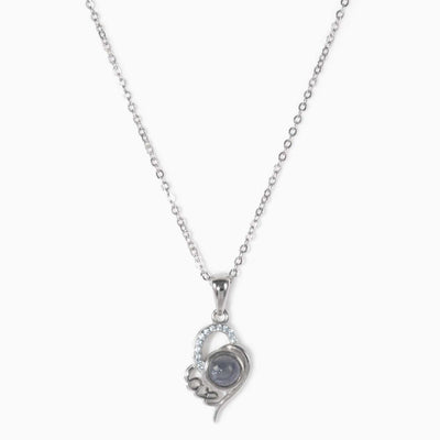 Projection Photo Customed "LOVE"  Crooked Heart Necklace